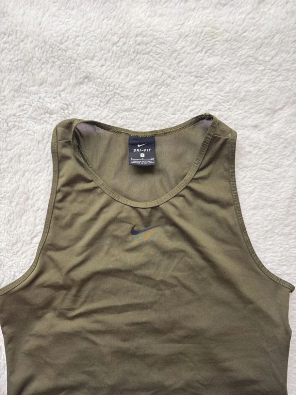 Nike Pro Dri-FIT Olive Green Racerback Workout Tank Small